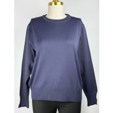 MY312 Lacivert Bisiklet Yaka Triko Bluz