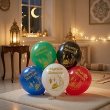 Dodomar Ramazan Temalı 10'lu 12 Inç Baskılı Karışık Renk Lateks Balon