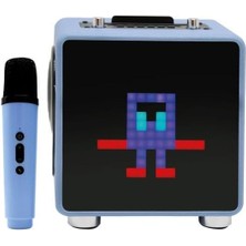 Pucutun 15W 11X11 Piksel LED Ekranlı Karaoke Bluetooth Hoparlör Mavi BTS-270