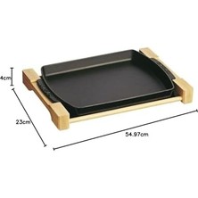 Pucutun Specialities Ahşap Altlıklı Döküm Servis Tabağı, Siyah