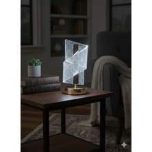 Dodomar Şarjlı Dekoratif Camlı Masa Lambası 3 Modlu LED Aydınlatma