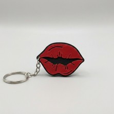Alwes Store Kırmızı Dudak Tasarımlı 3D Hediyelik Anahtarlık – Romantik & Şık Aksesuar