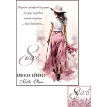 Liora Hediyelik Kadınlar Günü Hediyesi Kart Anahtarlık Kahve ve Çikolata