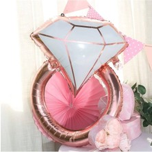 Dodomar Rose Tek Taş Yüzük Folyo Balon 58x81 cm Bekarlığa Veda Parti Dekorasyonu