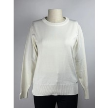 MY312 Ekru Renk Bisiklet Yaka Triko Bluz