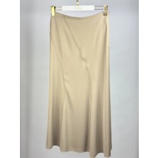 Sentez Taş Renk Lilium Parçalı Volanlı Etek