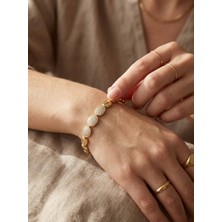 Zarene Silver Xuping Oval Taşlı Bileklik 14K Gold