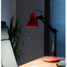 Metal Akrobat Ayaklı Elektrikli Masa Lambası ( Renkli Plastik Tabla & Kafa )