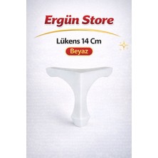 Ergün Store Lükens Mobilya Ayağı 14 cm Mobilya Sert Plastik Ayak Beyaz