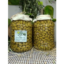 Aydın Yöresi (Çekiçte) Eğri Çekirdek Cinsi Sofralık Tatlandırılmış Kırma Yeşil Zeytin (3+3 Kg)