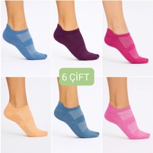 Özpek Giyim Kadın Fileli Renkli Patik Çorap- 6'lı-12'li