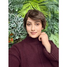 Aura Peruk Mocha Kahve Tonunda Perçemli Kısa Emma Modelimiz