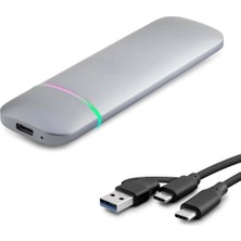 Skygo SSD Kutu Type-C 3.1 + Usb3.0 Nvme + Ngff M2 Chıp RTL9210B Gri HDX1772
