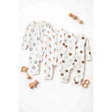 UmBaby Erkek Bebek 3 Lü Tulum Set Pamuklu Karışık Desen