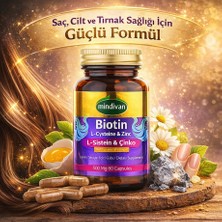 Mindivan Biotin L-Sistein & Çinko Içeren Takviye Edici Gıda 60 Kapsül