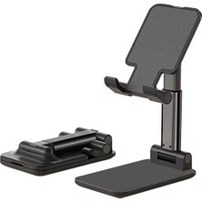 Bubitechh Katlanabilir Telefon Tablet Standı Siyah | Ayarlanabilir Masaüstü Stand - Taşınabilir & Şık Tasarım
