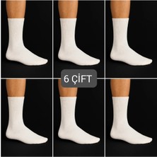 Özpek Giyim Erkek Pamuklu Düz Beyaz Uzun Çorap- 6'lı-12'li