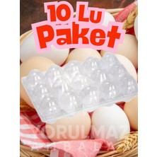 Yorulmaz Ambalaj 🥚 15’li Şeffaf Yumurta Viyolü – Dayanıklı ve Hijyenik Yumurta Kabı 10 Lu