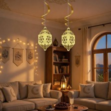 Dodomar Ramazan Otantik Kandil Gold Parlak 2'li 4d Asmalı Süs 25 cm