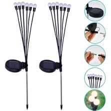 Greathings 2 Adet Güneş Enerjili Plastik Bahçe Lambası – LED Dış Mekan Top Aydınlatma, Otomatik Açılıp Kapanan Solar Işık