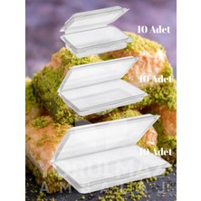 🍮 30 Parça Plastik Tatlı Kabı – Kilitli Kapaklı, Sızdırmaz, Kullan-At, 250/500/1000 GR Şeffaf Tatlı Taşıma Seti