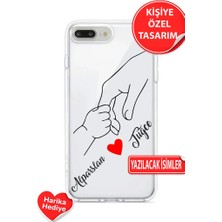 3gen Case Iphone 7 Plus & Iphone 8 Plus Uyumlu Kişiye Özel Isim ve Papatyalı Harf Eklenebilir Şeffaf Silikon Annebebek
