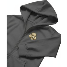 Muhtar Store Erkek Poodle Baskılı Oversize Fermuarlı Hoodie