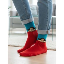 Aksu Çorap Unisex Art Madonna Angel Desenli Renkli Soket Çorap
