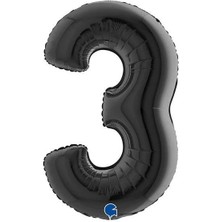 Dodomar 3 Rakam Folyo Balon Siyah 40INC 100CM