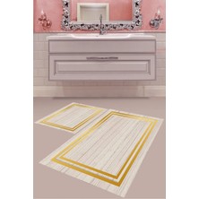 Mabeba Tekstil Dijital Baskı Yıkanabilir Kaymaz Taban Modern Banyo Paspası