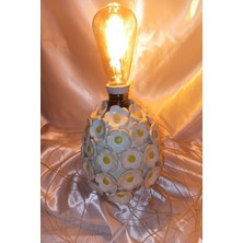 Rahan El Işi Seramik Abajur LED Işık Papatya Hand Made Kalp