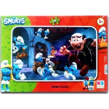 KS Games 24 Parça Şirinler Frame Puzzle - Çocuklar Için Eğitici Yapboz