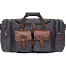 Necati Çanta Çift Körük Kanvas Seyahat ve Spor Çantası