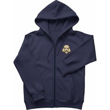 Muhtar Store Erkek Poodle Baskılı Oversize Fermuarlı Hoodie