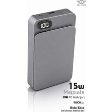 Premium Metal Kasa 15W Magsafe Powerbank 20W Pd 10.000 Mah LED Ekran