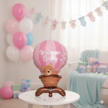 Dodomar Welcome Baby Yazılı Folyo Balon - Hoşgeldin Bebe Pembe Ayak