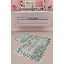 Mabeba Tekstil Dijital Baskı Yıkanabilir Kaymaz Taban Modern Banyo Paspası