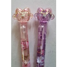 Modellino 2'li Pembe Lila Caty Fun Kristal Klipsten Basmalı Lucky Day 07 Uçlu Versatil Kalem