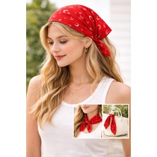 Sibel Günay Butik Türk Bayraklı Türkiye Yazılı Kırmızı Fular 10'lu/ Bandana | Unisex | 52*53 cm