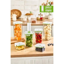 Evle Şarjlı Vakum 6 Parça Saklama Kabı Seti 2 lt + 1,3 lt + 0,5 lt