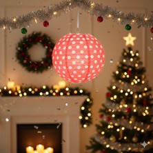 Dodomar 30 cm – Puantiyeli Kırmızı Büyük Japon Feneri Çin Feneri Parti Dekorasyonu