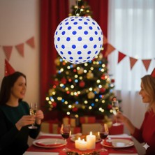 Dodomar 35 cm – Puantiyeli Mavi Büyük Japon Feneri Çin Feneri Parti Dekorasyonu