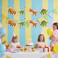 Dodomar 17X150 cm Sevimli Dinozor Dekoratif Banner - Çocuk Parti Süsü