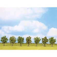 Noch 25090 Yeşil Çiçekli Meyva Ağaçları, 8 Cm. 7 Adet, Diorama Malzemesi