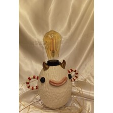 Rahan El Işi Seramik Abajur LED Işık Papatya Hand Made Kalp