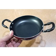 abnturk Çift Kulplu Teflon Sağan 18CM Yumurta Sahanı Dış Yüzey Kırmızı Ince Alüminyum Piyasa + Pazar Malıdır