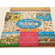 Mahi Max En Büyük Boy A3 Ebat Sticker Kitabım Vehicles Sticker Pad - 5 Sahne 200 Sticker