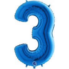 Dodomar 3 Rakam Folyo Balon Mavi 40INC 100CM