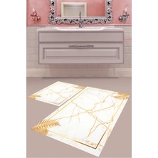 Mabeba Tekstil Dijital Baskı Yıkanabilir Kaymaz Taban Modern Banyo Paspası