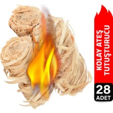 Jo Moyner Şömine Kömürü Mangal Kömürü Soba Fırın Semaver Barbekü Tutuşturucu Doğal Odun Yünü 28 Adet